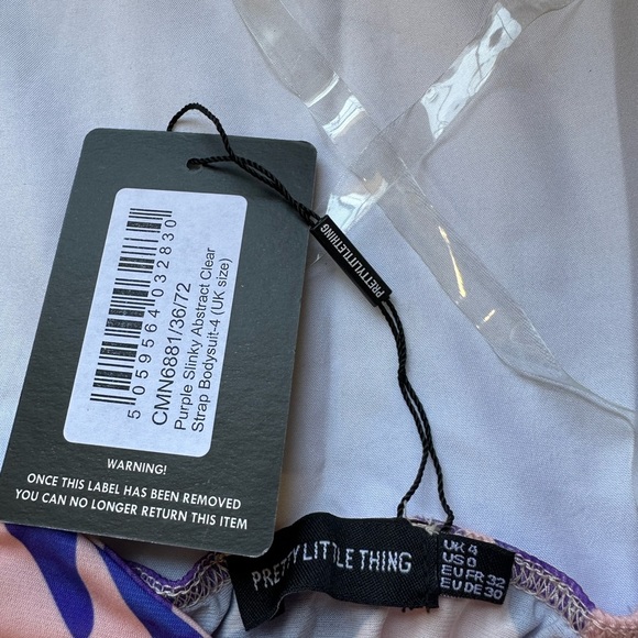 PrettyLittleThing Purple and Pink Bodysuit/Swimsuit - Picture 2 of 4